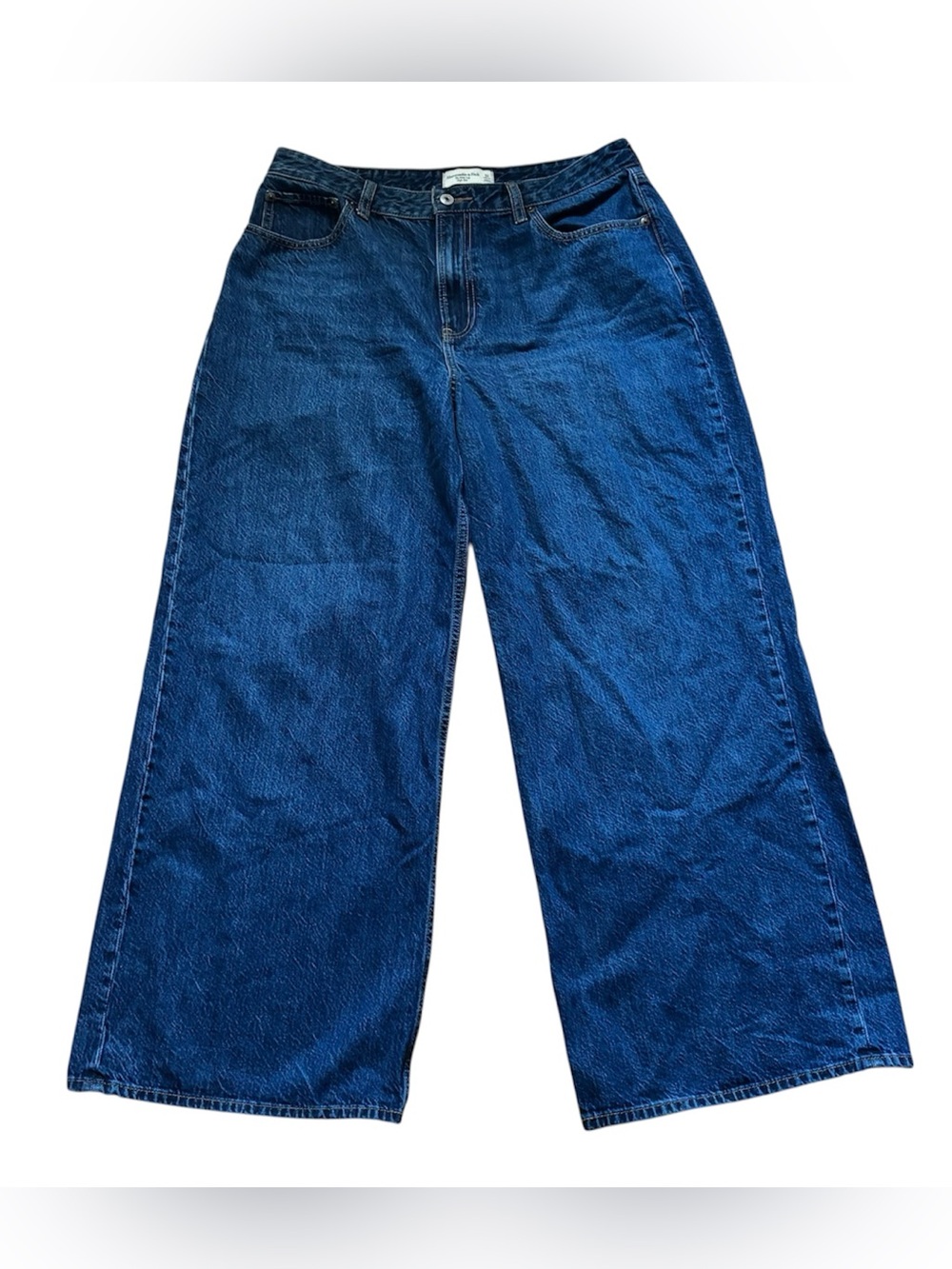 Abercrombie & Fitch The Wide Leg High Rise Jeans Womens Size 31 Blue Denim - Picture 1 of 4